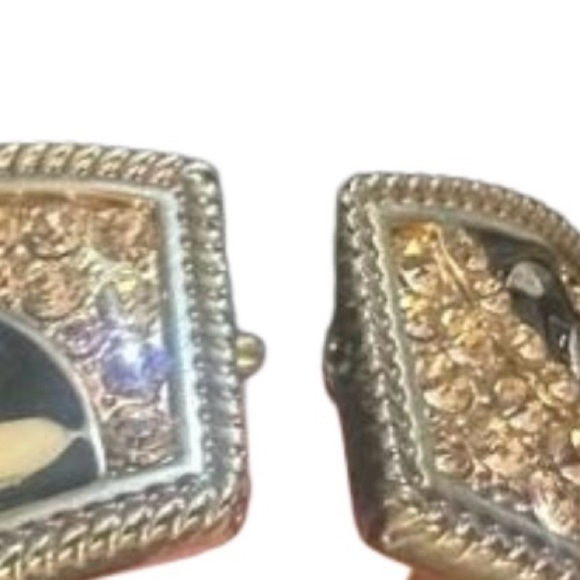 Vintage Crystal Rhinestone Clamper Bracelet Silver Tone Light Pink Boho Art Deco - Picture 3 of 6